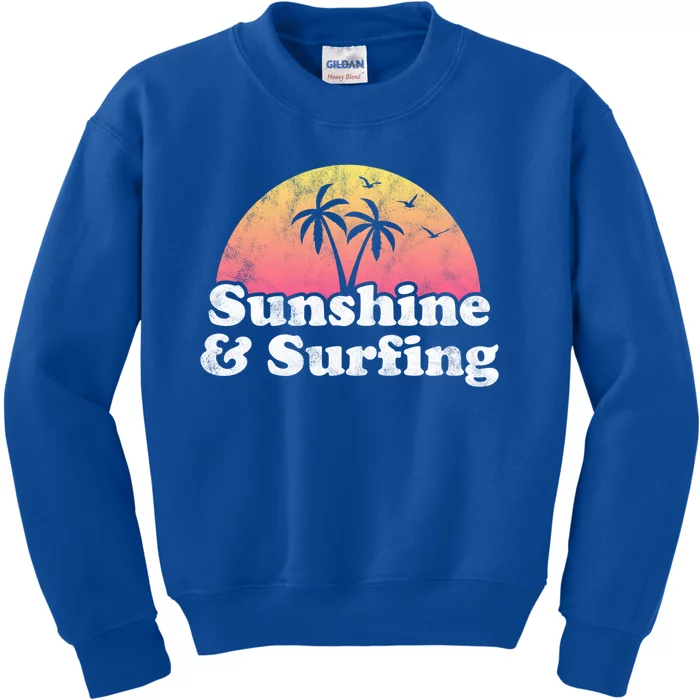 Surfing Gift Sunshine And Surfing Gift Kids Sweatshirt