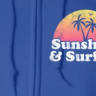 Surfing Gift Sunshine And Surfing Gift Full Zip Hoodie