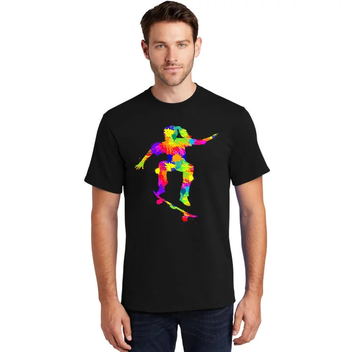 Skater Girl Skateboarder Girl Skateboarding Tall T-Shirt