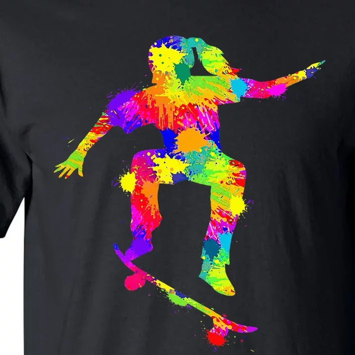 Skater Girl Skateboarder Girl Skateboarding Tall T-Shirt