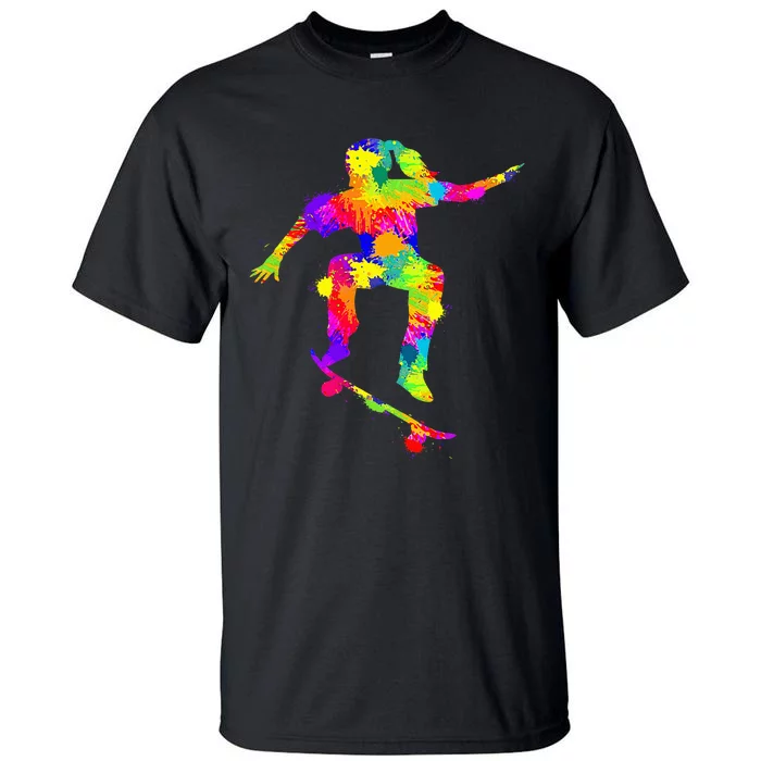 Skater Girl Skateboarder Girl Skateboarding Tall T-Shirt