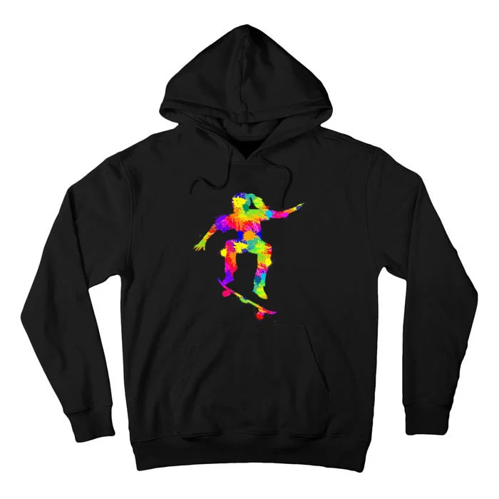 Skater Girl Skateboarder Girl Skateboarding Tall Hoodie