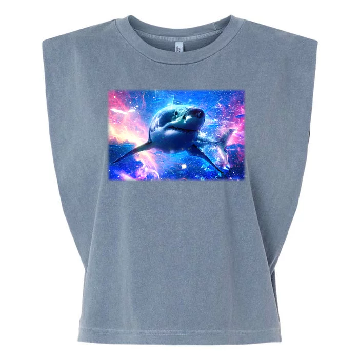 Space Galaxy Shark In Sea Ocean Of Stars Garment-Dyed Women's Muscle Tee