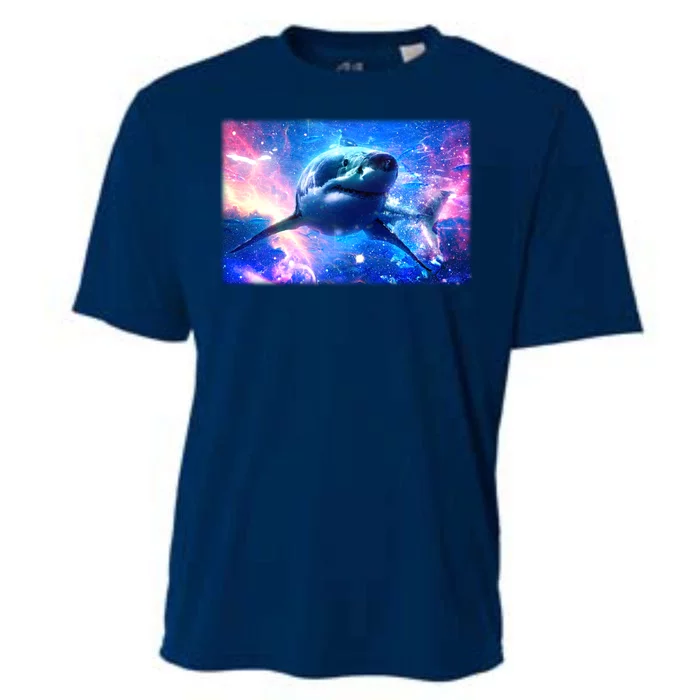 Space Galaxy Shark In Sea Ocean Of Stars Cooling Performance Crew T-Shirt