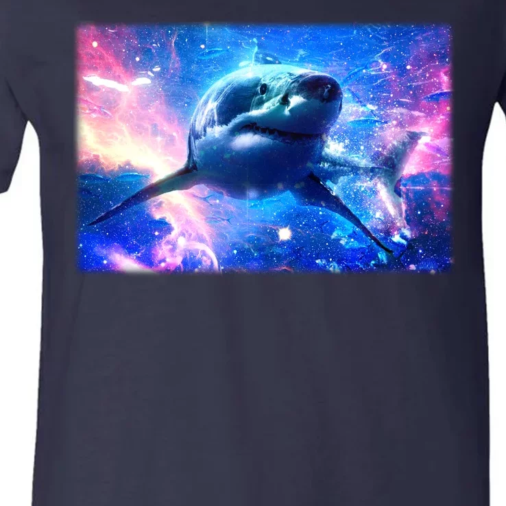 Space Galaxy Shark In Sea Ocean Of Stars V-Neck T-Shirt