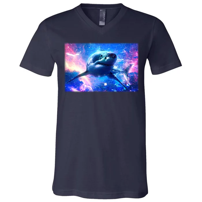 Space Galaxy Shark In Sea Ocean Of Stars V-Neck T-Shirt