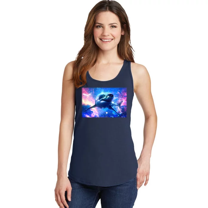 Space Galaxy Shark In Sea Ocean Of Stars Ladies Essential Tank