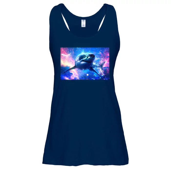 Space Galaxy Shark In Sea Ocean Of Stars Ladies Essential Flowy Tank