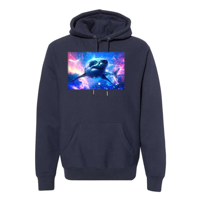 Space Galaxy Shark In Sea Ocean Of Stars Premium Hoodie