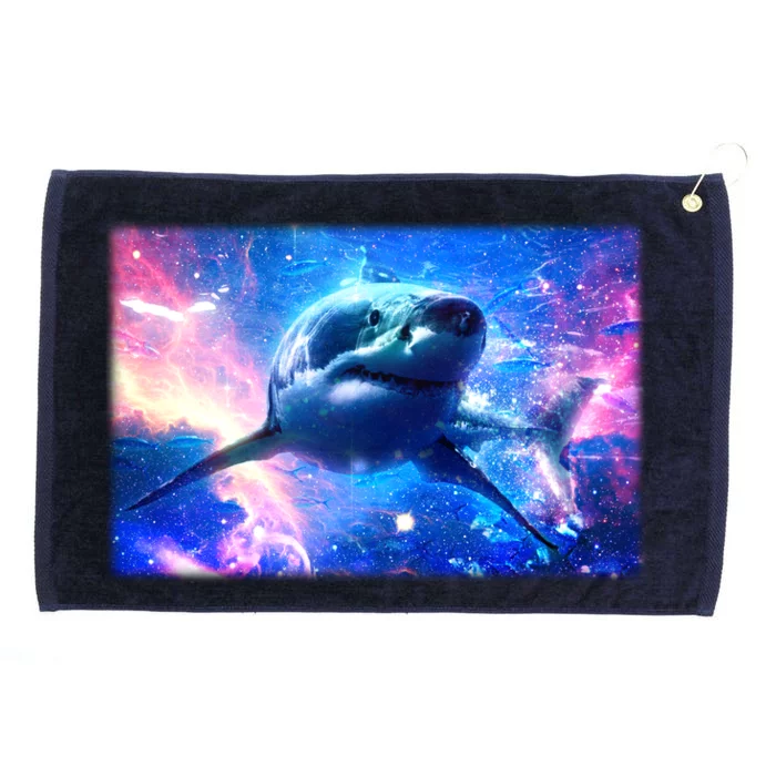 Space Galaxy Shark In Sea Ocean Of Stars Grommeted Golf Towel