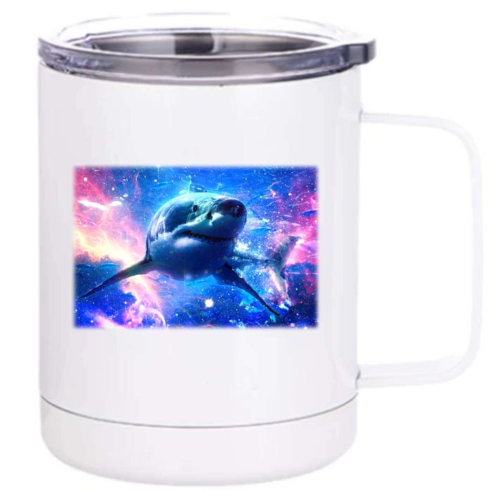 Space Galaxy Shark In Sea Ocean Of Stars Front & Back 12oz Stainless Steel Tumbler Cup