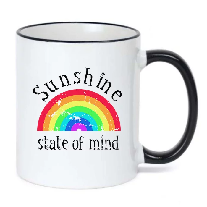 Sunshine Gift State Of Mind Rainbow Distressed Summer Black Color Changing Mug