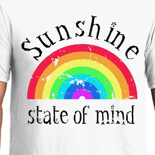 Sunshine Gift State Of Mind Rainbow Distressed Summer Pajama Set