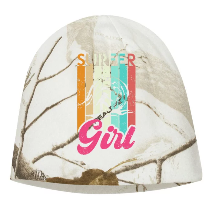 Surfer Girl Surfboard Women Surf Ocean Retro Surfing Kati - Camo Knit Beanie