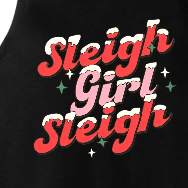 Sleigh Girl Sleigh Groovy Pink Christmas Xmas Holiday Wo Ladies Tri-Blend Wicking Tank