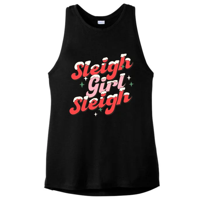 Sleigh Girl Sleigh Groovy Pink Christmas Xmas Holiday Wo Ladies Tri-Blend Wicking Tank