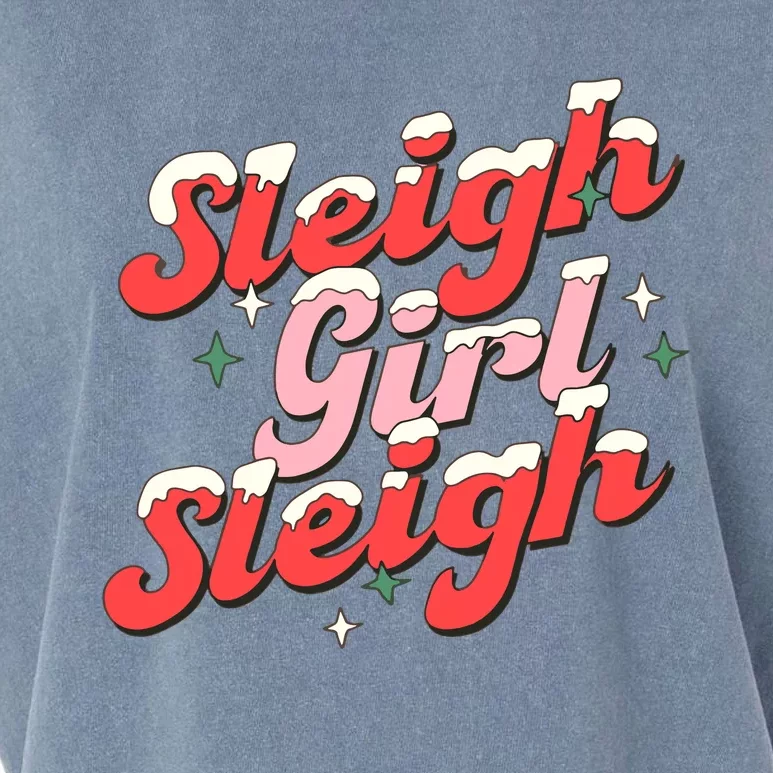 Sleigh Girl Sleigh Groovy Pink Christmas Xmas Holiday Wo Garment-Dyed Women's Muscle Tee