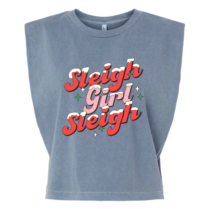 Sleigh Girl Sleigh Groovy Pink Christmas Xmas Holiday Wo Garment-Dyed Women's Muscle Tee