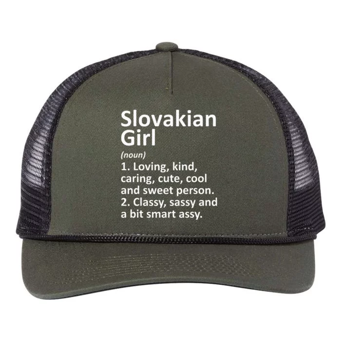 SLOVAKIAN GIRL SLOVAKIA Gift Funny Country Roots Descent Retro Rope Trucker Hat Cap