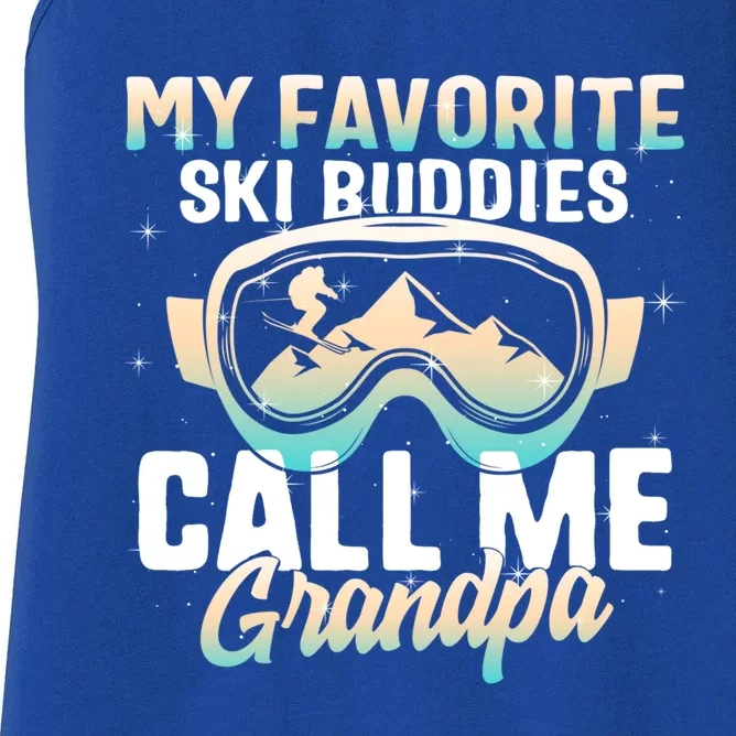 Ski Grandpa Skier Mountain Snow Skiing Grandpa Snowboarding Funny Gift Women's Racerback Tank