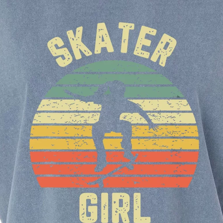 Skater Girl Skateboarder Girl Retro Skateboarding Gift Garment-Dyed Women's Muscle Tee