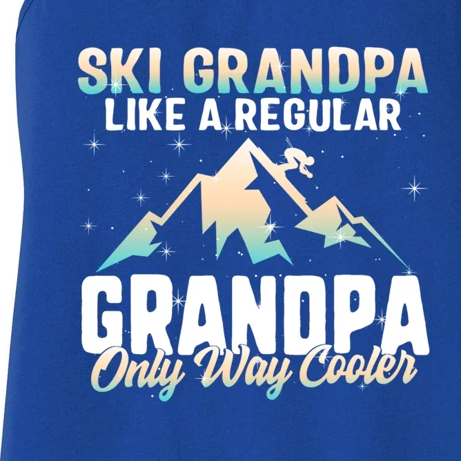 Ski Grandpa Skier Mountain Snow Skiing Grandpa Snowboarding Gift Women's Racerback Tank