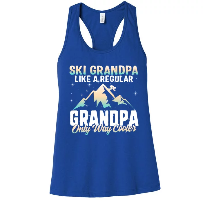 Ski Grandpa Skier Mountain Snow Skiing Grandpa Snowboarding Gift Women's Racerback Tank