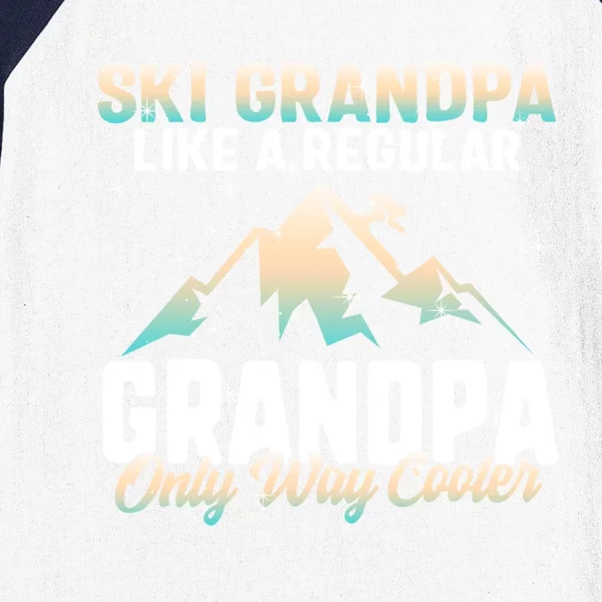 Ski Grandpa Skier Mountain Snow Skiing Grandpa Snowboarding Gift Baseball Sleeve Shirt