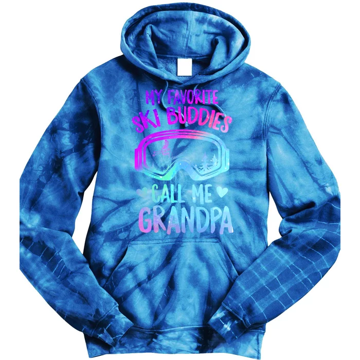 Ski Grandpa Skier Mountain Snow Skiing Grandpa Snowboarding Gift Tie Dye Hoodie