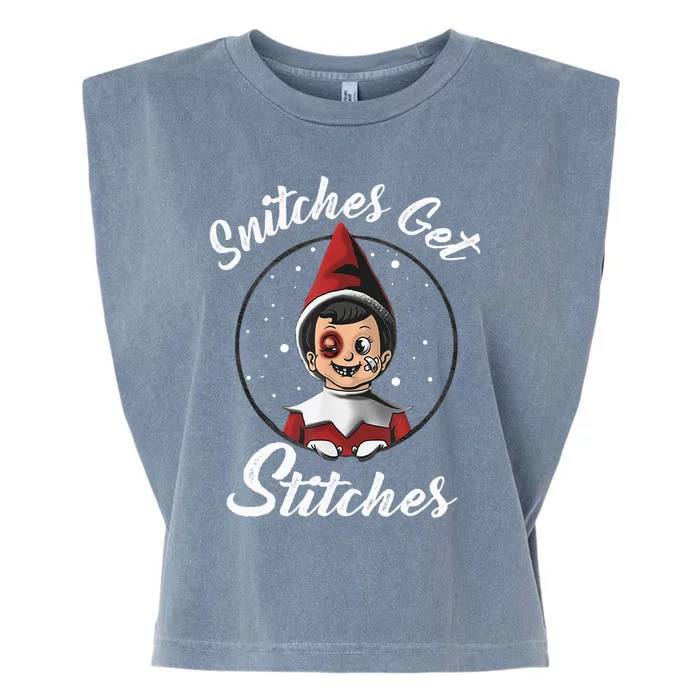 Snitches Get Stitches The Elf Xmas Snitches Get Stitches Garment-Dyed Women's Muscle Tee