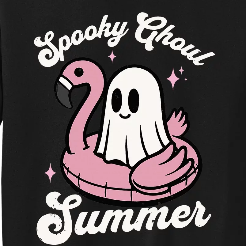 Spooky Ghoul Summer Cute Ghost Flamingo Summer Vibes Beach Sweatshirt