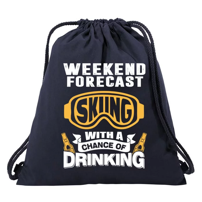 Ski Gift Skiing With A Chance Of Ing And Ski Lover Gift Drawstring Bag