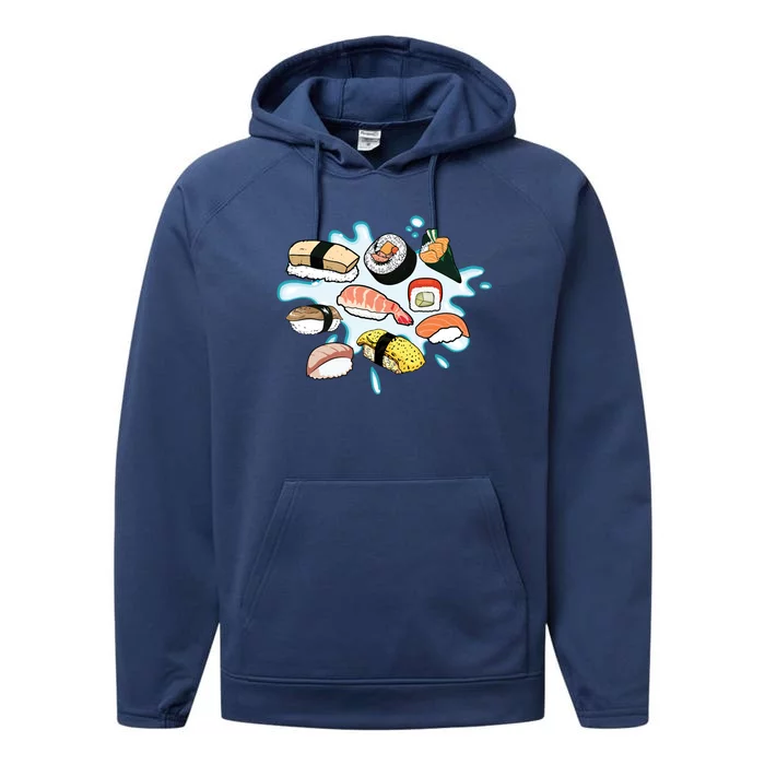 Sushi Graphic Sushi Lover Gift Performance Fleece Hoodie