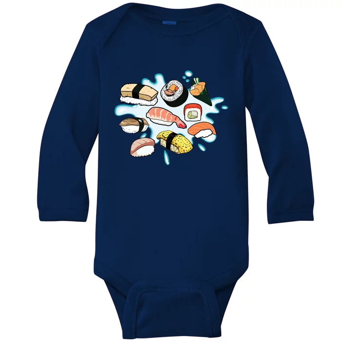 Sushi Graphic Sushi Lover Gift Baby Long Sleeve Bodysuit