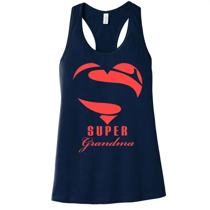 Super Grandma Superhero T Gift Mother Father Day Women's Racerback Tank