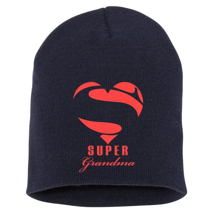 Super Grandma Superhero T Gift Mother Father Day Short Acrylic Beanie