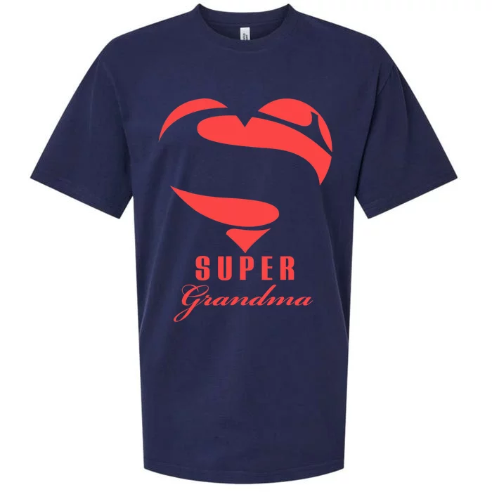 Super Grandma Superhero T Gift Mother Father Day Sueded Cloud Jersey T-Shirt