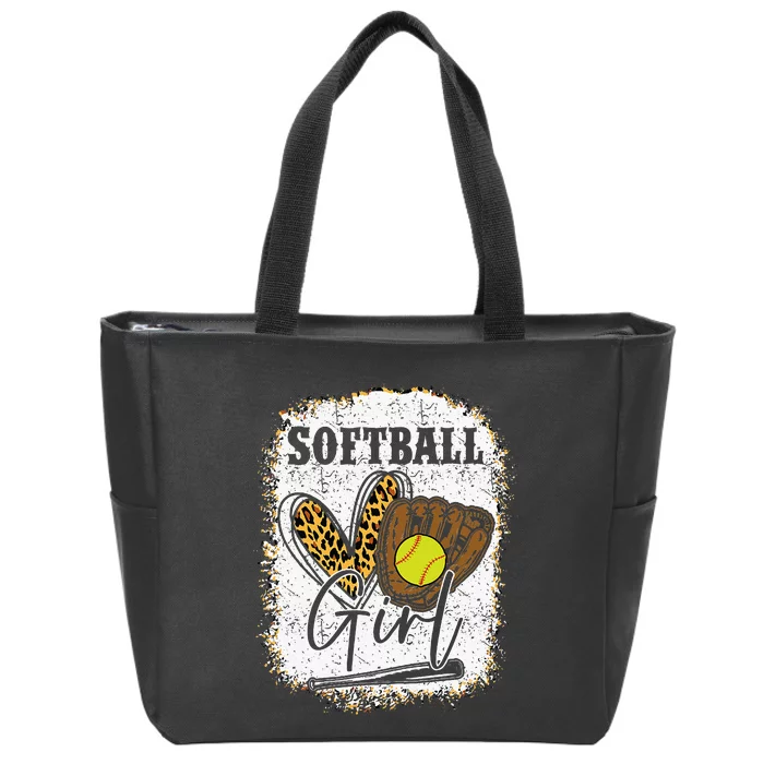 Softball Girl Softball Zip Tote Bag