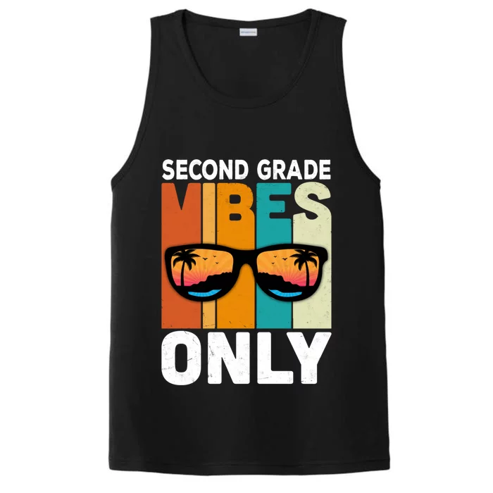 Second Grade Students Vintage Vibes Only Back To School Funny Gift Performance Tank