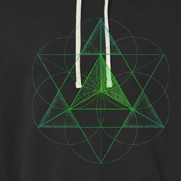 Sacred Geometry Star Tetrahedron Merkaba Garment-Dyed Fleece Hoodie