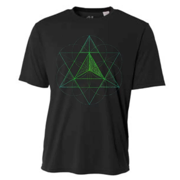 Sacred Geometry Star Tetrahedron Merkaba Cooling Performance Crew T-Shirt