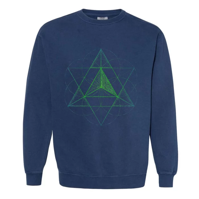 Sacred Geometry Star Tetrahedron Merkaba Garment-Dyed Sweatshirt