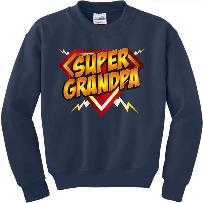 Super Grandpa Superhero Grandfather Father's Day Kids Sweatshirt