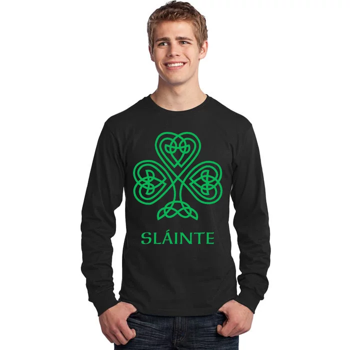 Shamrock Green Shamrock Slainte Celtic Knot Irish Tall Long Sleeve T-Shirt