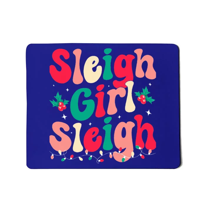 Sleigh Girl Sleigh Christmas Retro Groovy Xmas Pjs Holiday Mousepad