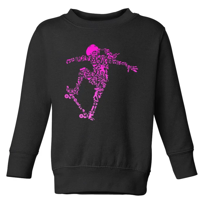 Skater Girl Skateboarder Girl Skateboard Gift Toddler Sweatshirt