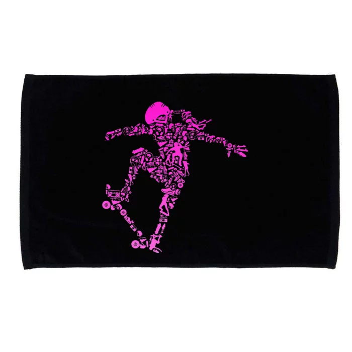 Skater Girl Skateboarder Girl Skateboard Gift Microfiber Hand Towel