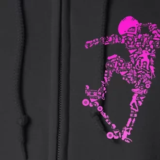 Skater Girl Skateboarder Girl Skateboard Gift Full Zip Hoodie