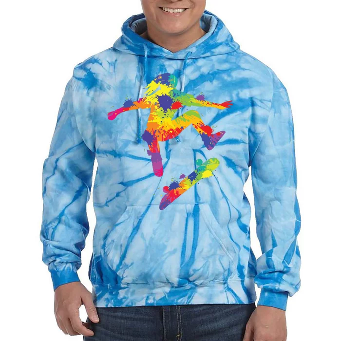 Skater Girl Skateboard Skateboarder Girl Tie Dye Hoodie