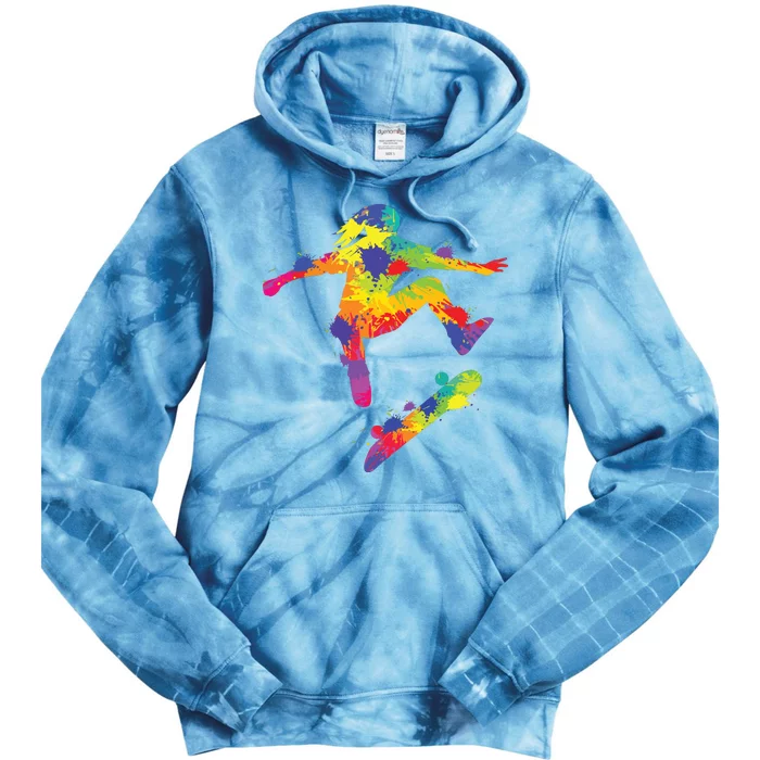 Skater Girl Skateboard Skateboarder Girl Tie Dye Hoodie